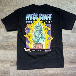 BAIT NYCC Staff T-Shirt Size Medium Regular Fit Black 2023 Comic Con Graphic Tee